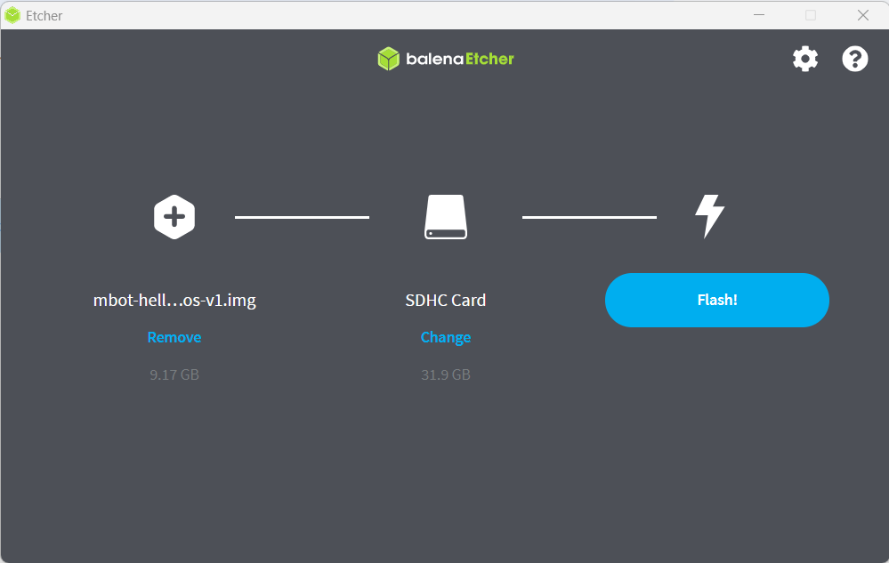 Flash the SD card